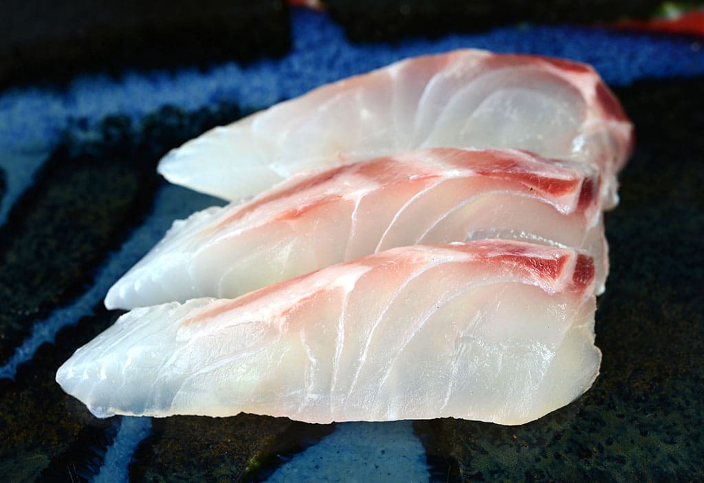 シマアオダイ（釣り上げて７日目）の刺身 | 高級魚事典後記 温暖化でビッグバンする高級魚